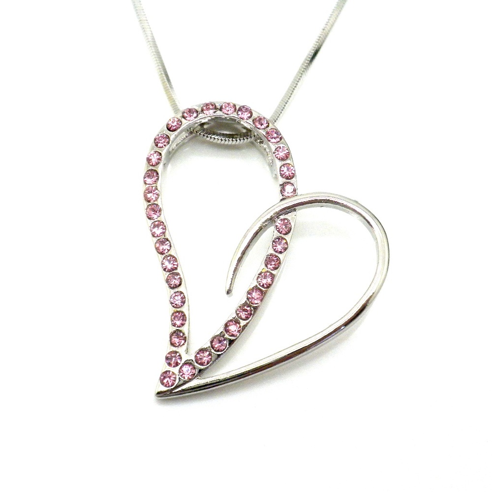 Pink Heart Pendant Necklace